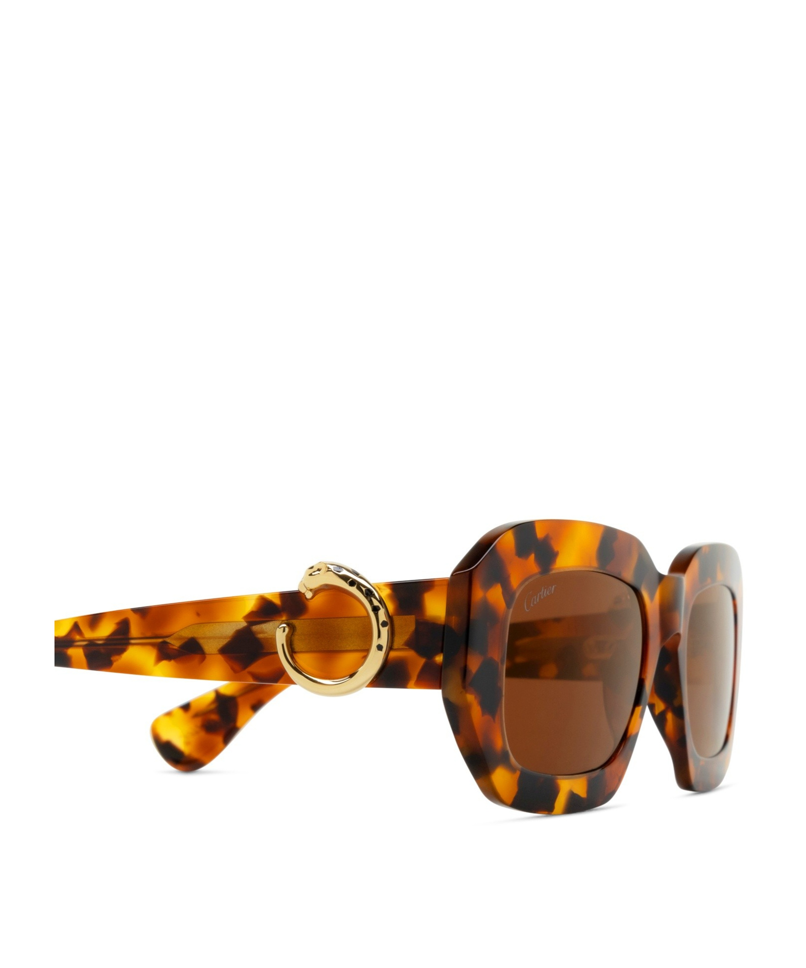 Cartier Rectangular Frame Sunglasses In Havana