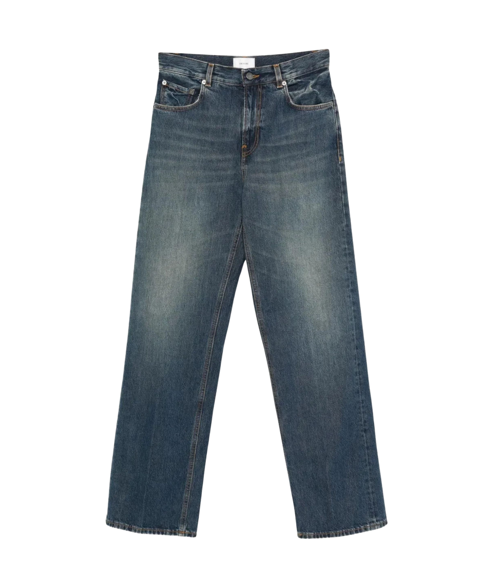 Haikure Denim Trousers With Belt Loops In Blue