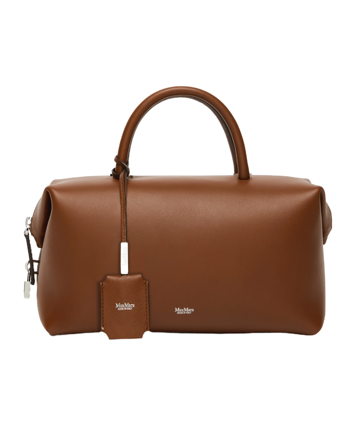 Max Mara Medium Natural Leather Bowler Bag In Brown