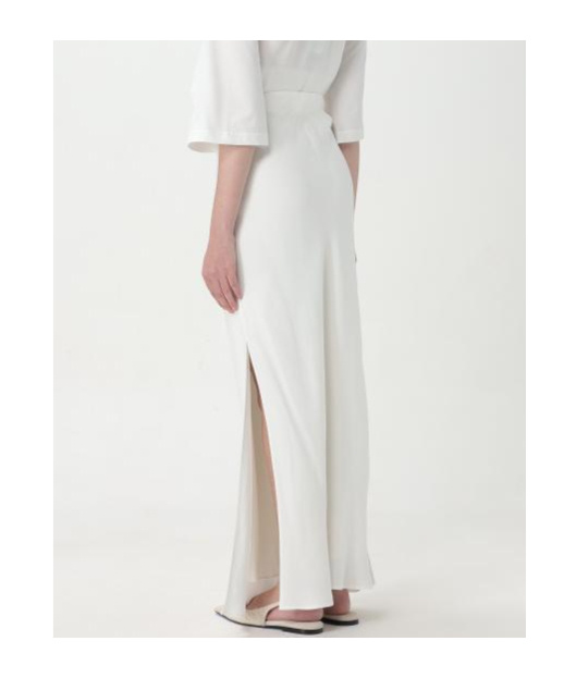 Brunello Cucinelli Side-slit Skirt In White