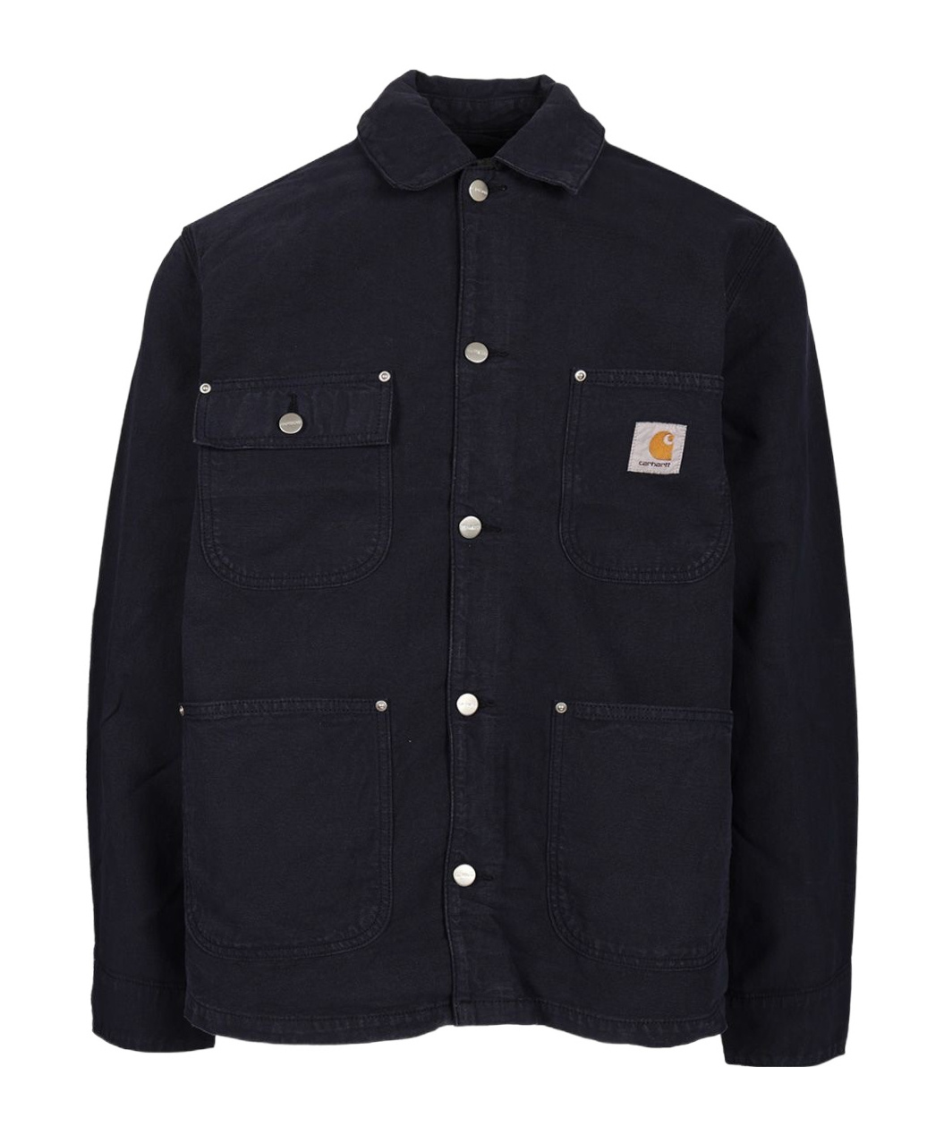 Carhartt Michigan Corduroy-trimmed Organic Cotton-canvas Chore Jacket In Black