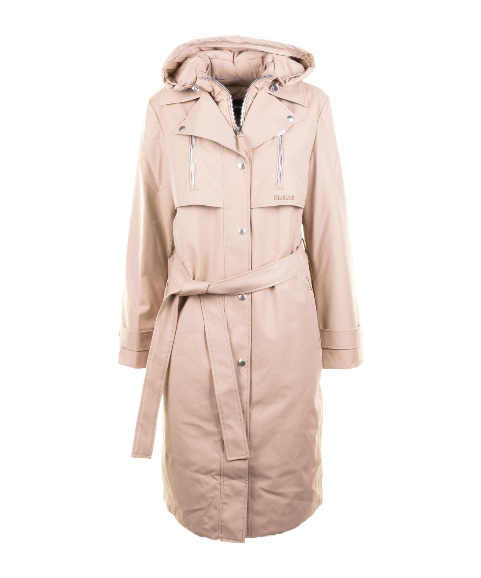 Mackage Long-sleeved Hooded Down Jacket In Neutral