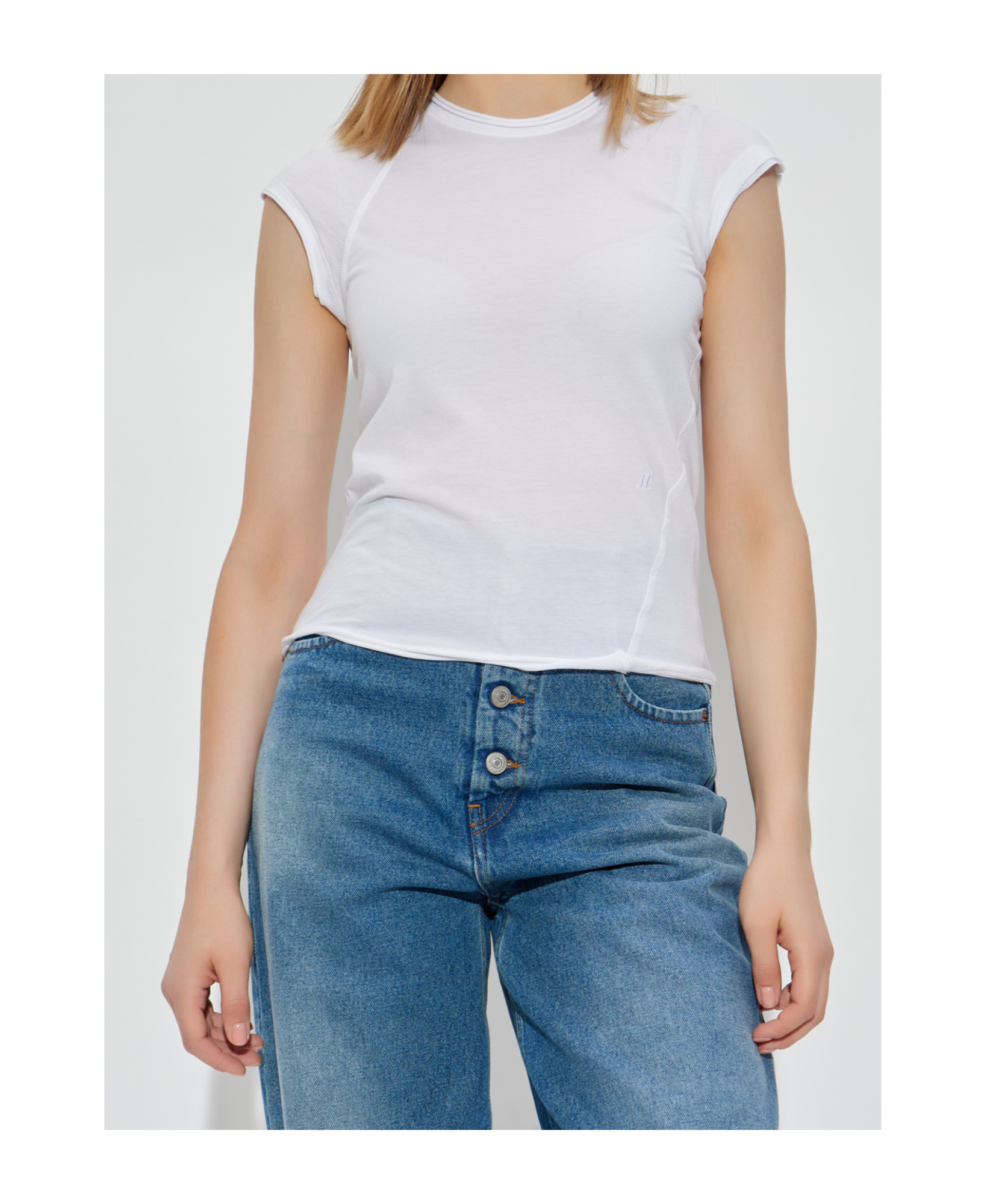 Helmut Lang Cropped Twisted Tee