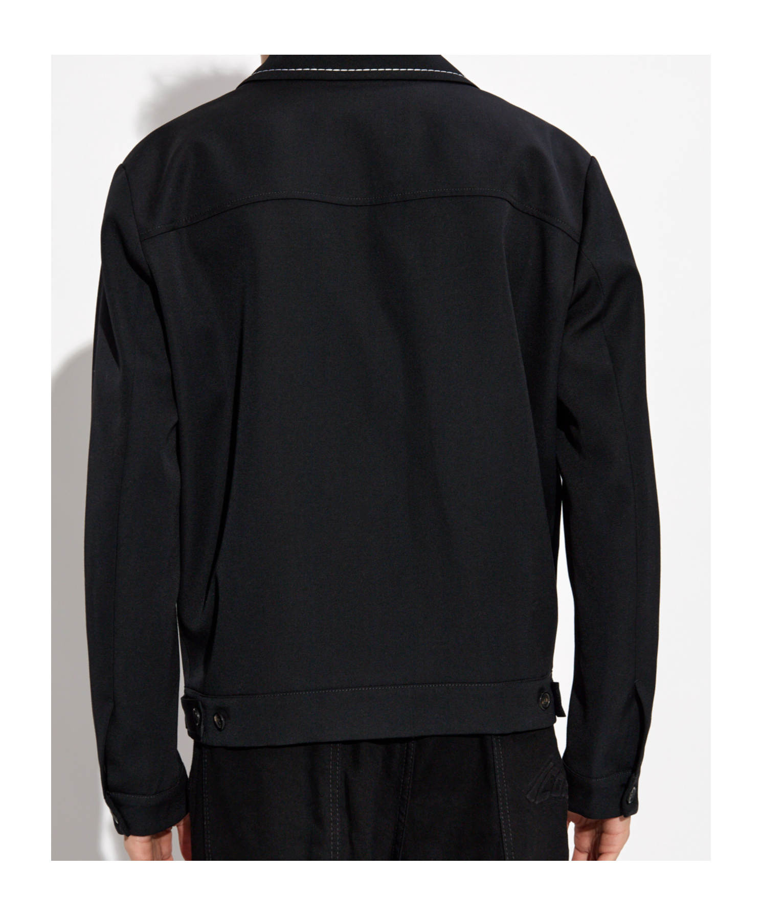 Dsquared2 Topstitched Wool Jacket In Black