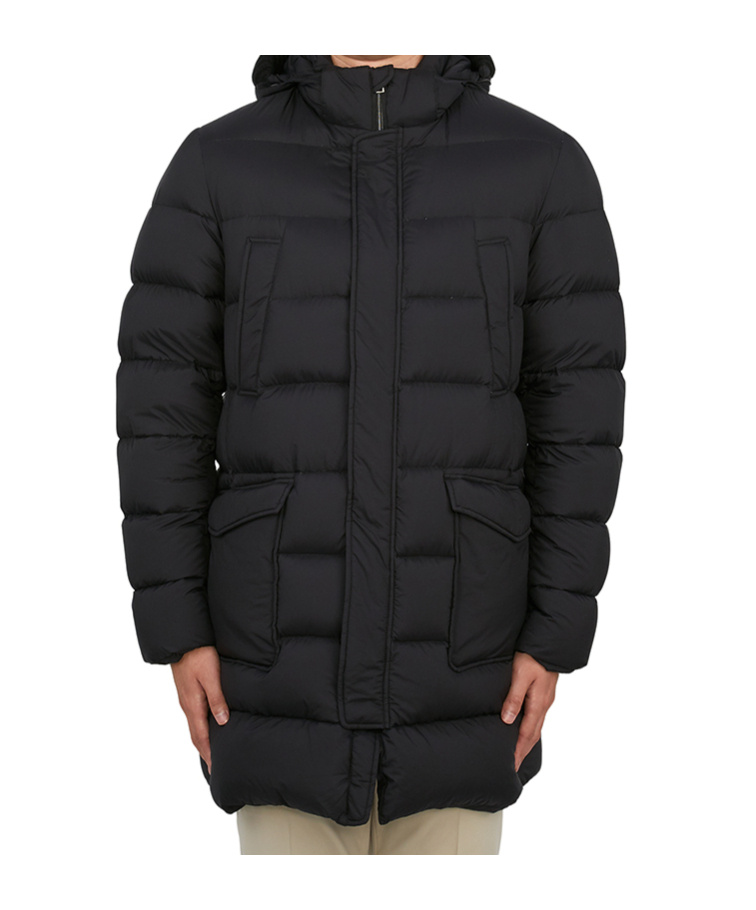 Herno Padded Hooded Down Jacket In Black