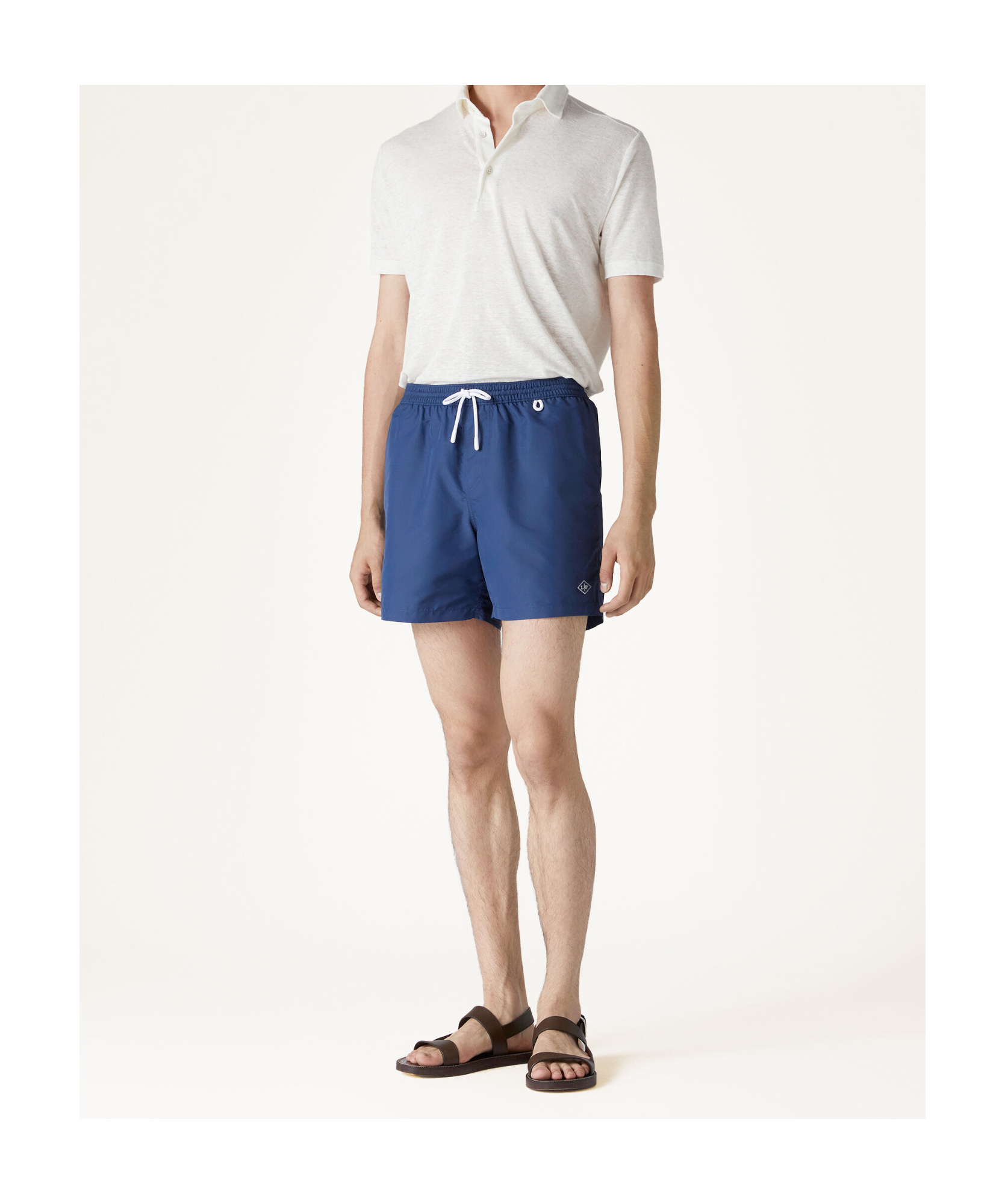 LORO PIANA ELASTIC WAIST-EDGE BEACH SHORTS