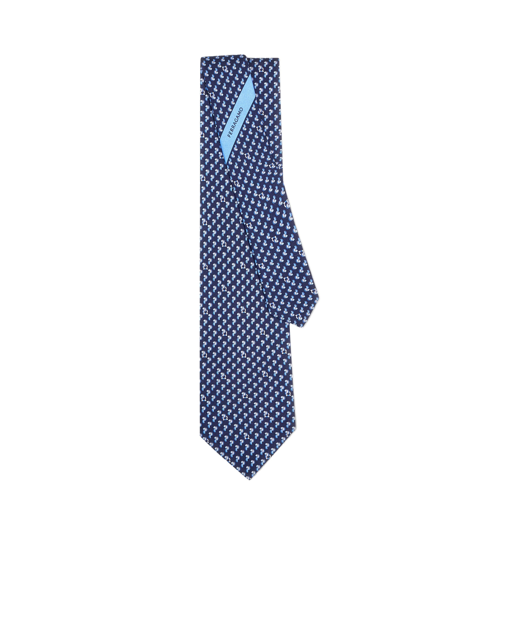 Ferragamo Parrot Printed Tie In Blue