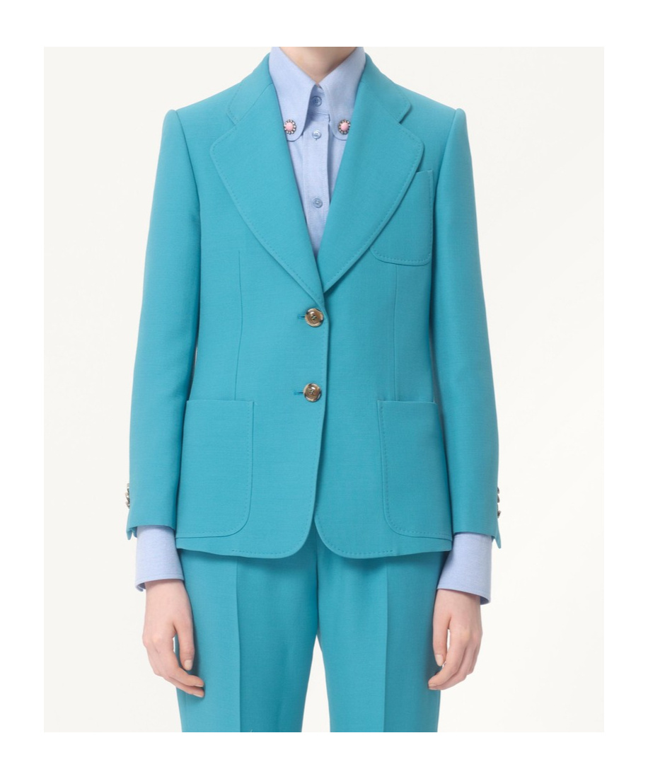 Valentino Turquoise Blazer 2 Buttons In Blue