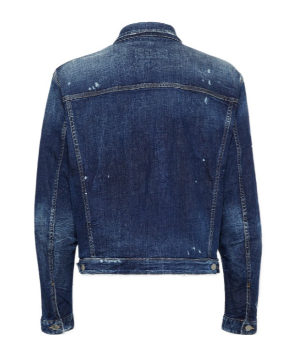 Dsquared2 Fitted Sports Jacket With Contrasting Stitching In Blue