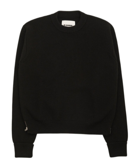 Jil Sander Round Neck Sweater In Black