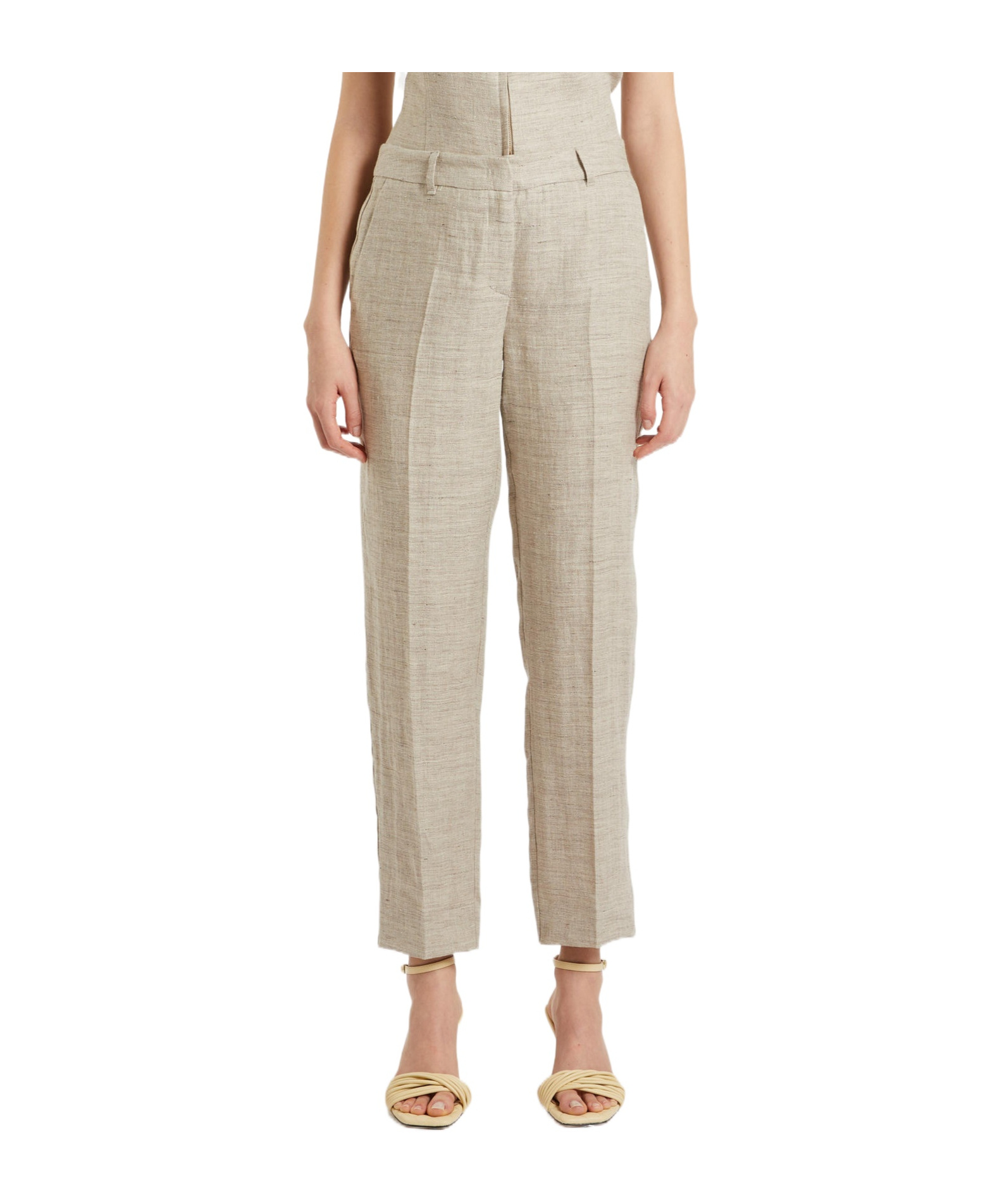 Marella Belt Loop Track Pants In Nude