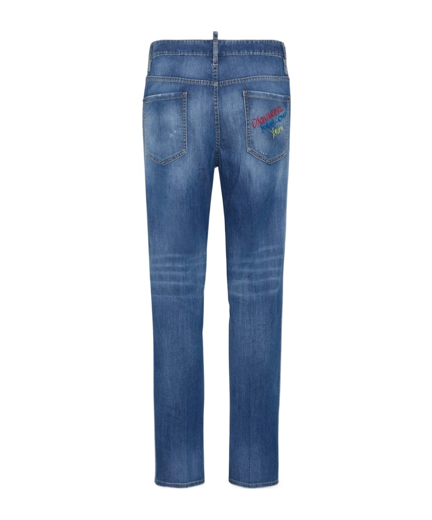 Shop Dsquared2 Summer Lovers 642 Medium Wash Jean In Blue