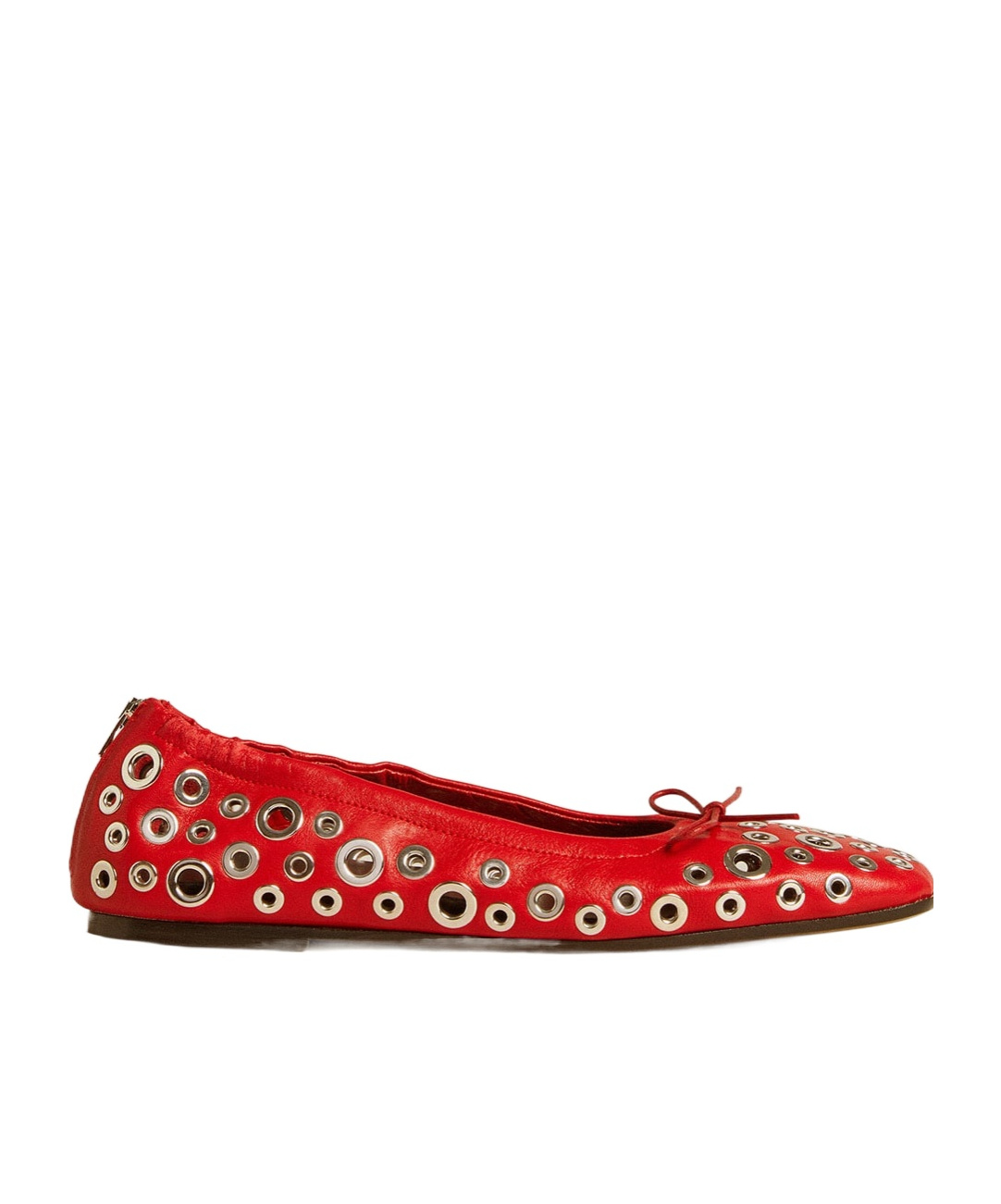 Golden Goose Amy Eyelet-embellished Nappa Ballerina Flats In Red