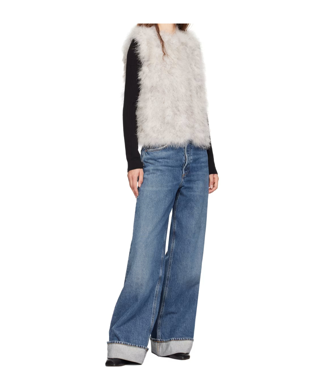 YVES SALOMON ROUND-NECK VEST