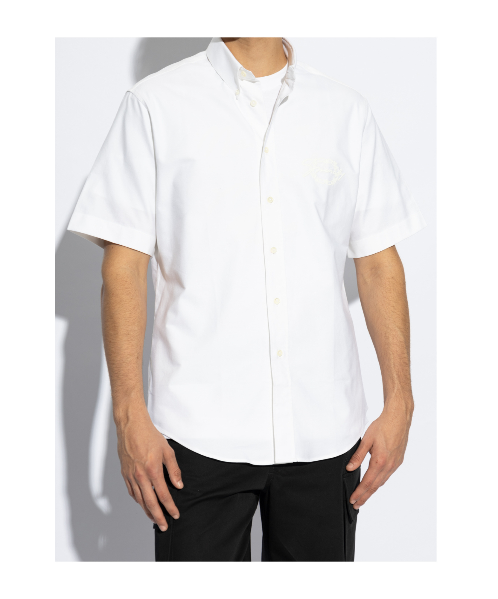 Shop Givenchy Logo-embroidered Shirt In White