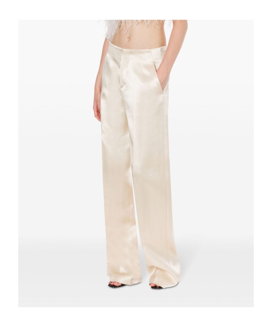 Shop Philosophy Di Lorenzo Serafini Satin Pleated Trousers In White