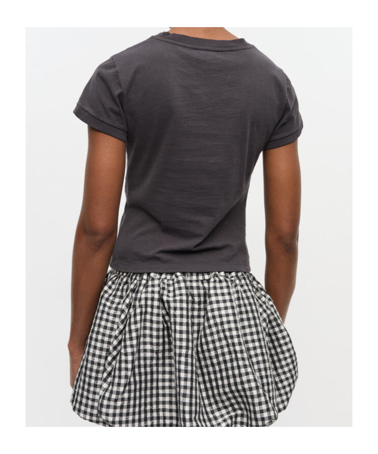 Ganni Women Black T-shirt With Round Neck And Maxi Logo On The Front In Cotton Woman In Blue