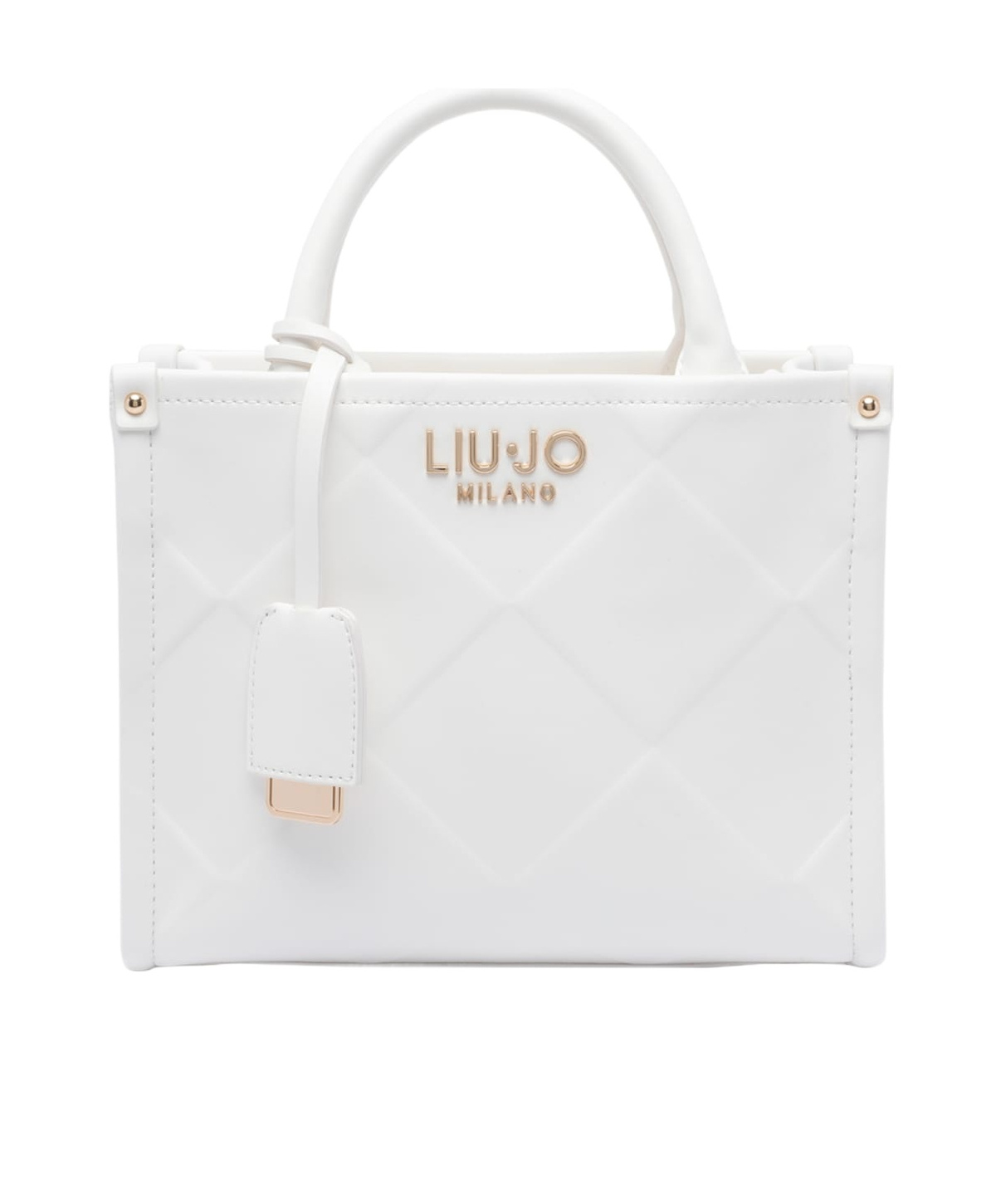 Liu •jo Liu Jo White Tote Bag In Faux Leather With Rhombus In White