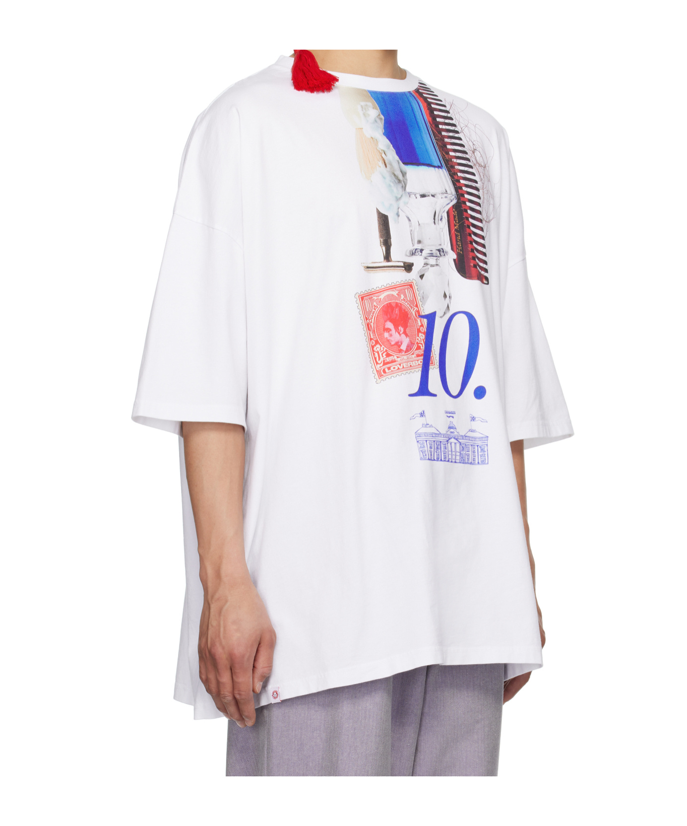Charles Jeffrrey Loverboy Oversized '10' Year T-shirt In White