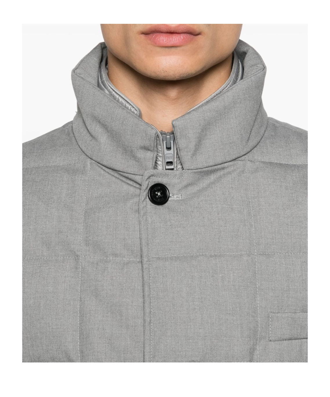 Fay Layered Design Puffer Jacket In Gray