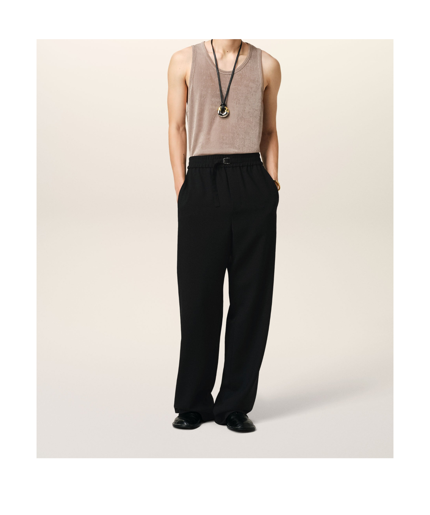 AMI ALEXANDRE MATTIUSSI AMI STRAIGHT FIT ELASTICATED TROUSERS 