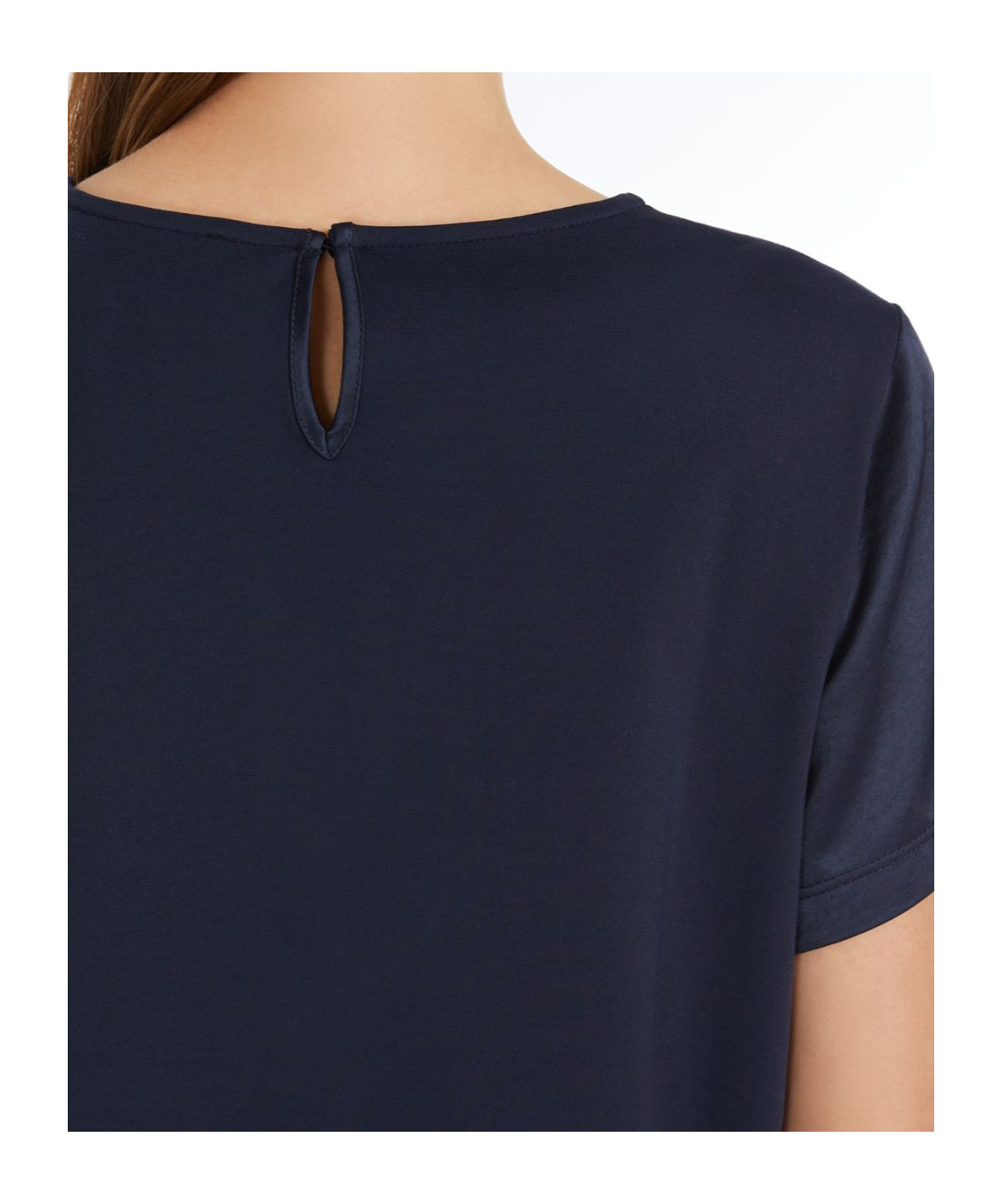 Weekend Max Mara Amburgo T-shirt In Satin And Jersey In Blue