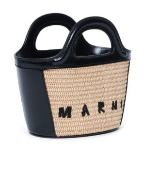 Marni Tropicallia Logo-embroidered Bucket Bag In Nude