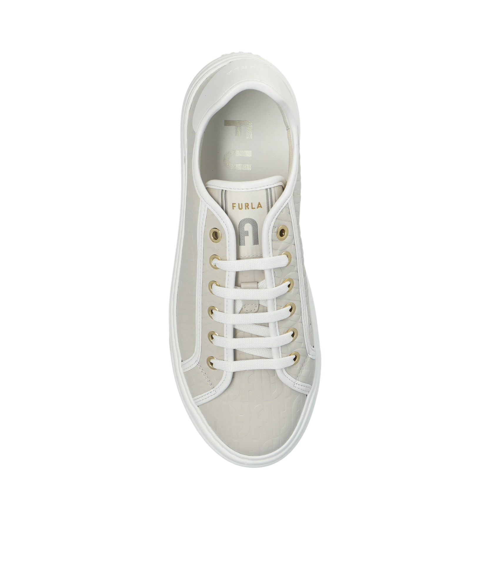 FURLA FURLA LOGO EMBOSSED LACE-UP SHOES