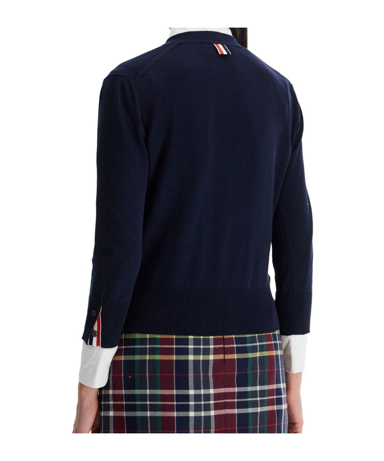 Thom Browne Cotton 4-bar Card In Black