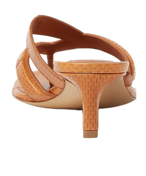Fendi Toe Open Strappy Sandals Textured Finish In Orange