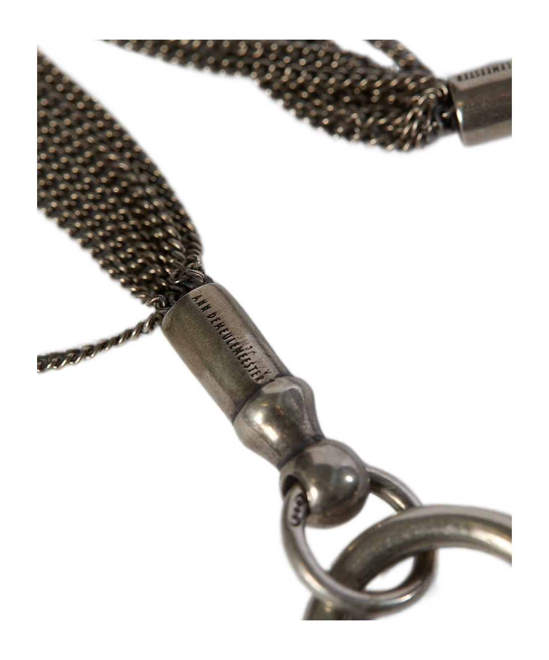 Ann Demeulemeester Asymmetrical Chain Tassel Earrings In Yellow