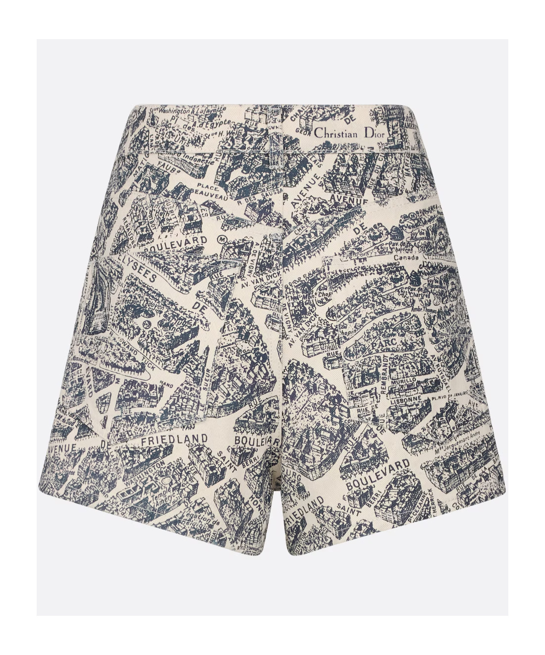 Dior Belt Ring Denim Shorts In Gray
