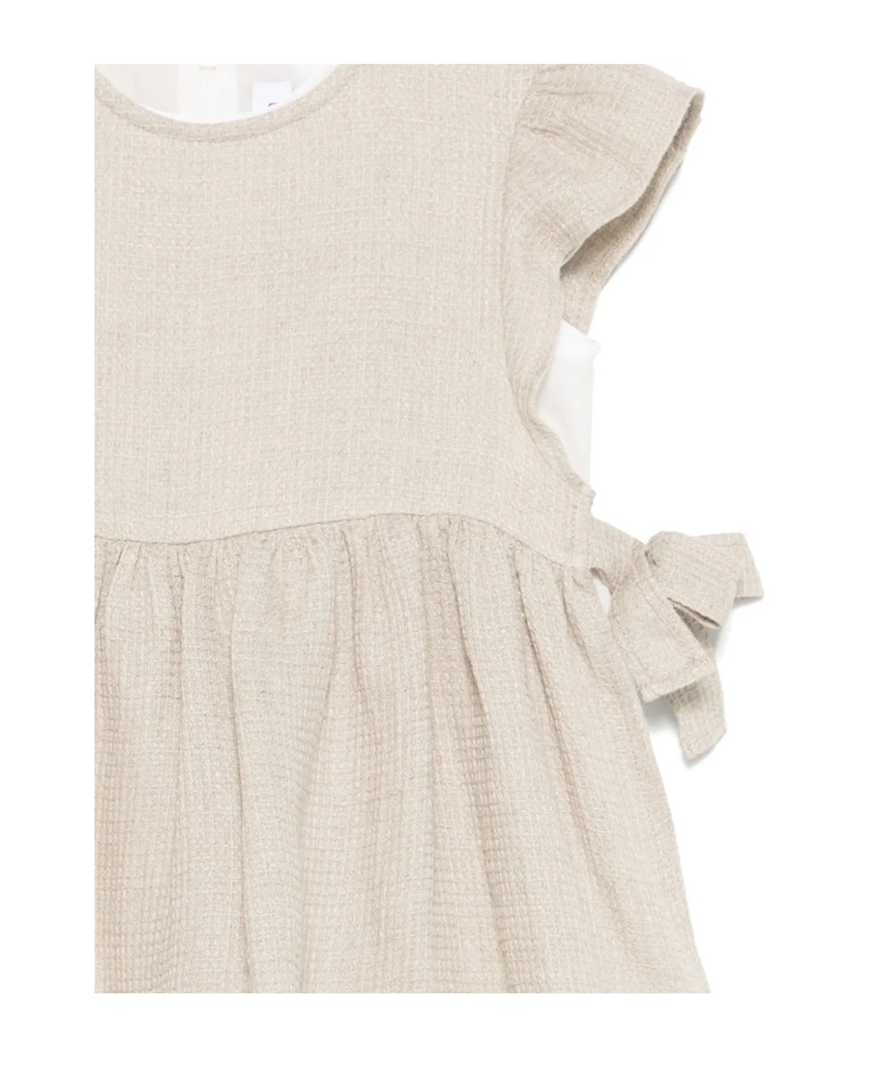 Il Gufo Linen Sleeveless Dress In Neutral
