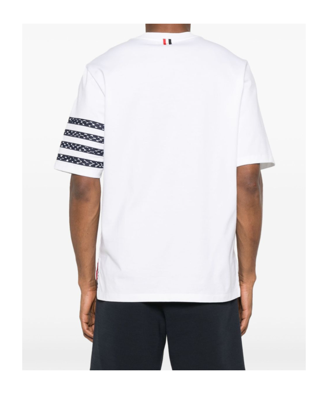 Thom Browne Snake Embroidery Crew Neck T-shirt In White