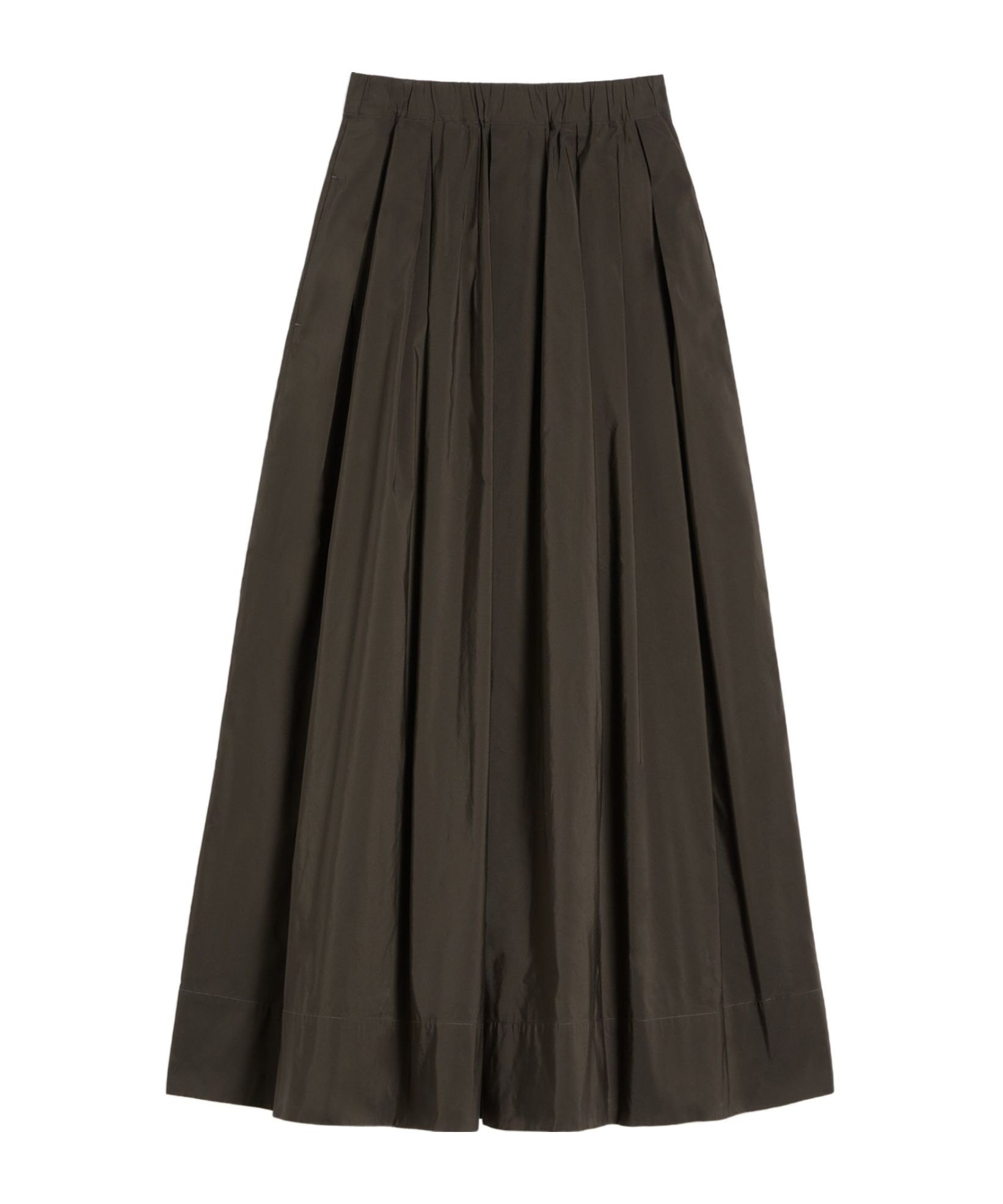 Max Mara Cotton Micro Faille Skirt In Black