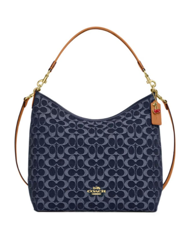 COACH LAUREL LARGE SHOULDER BAG IN SIGNATURE DENIM