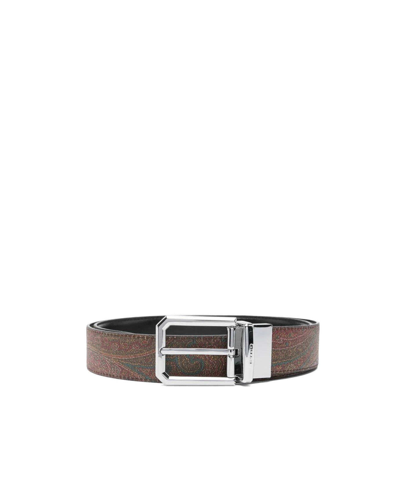 Etro Paisley-print Leather Belt In Black
