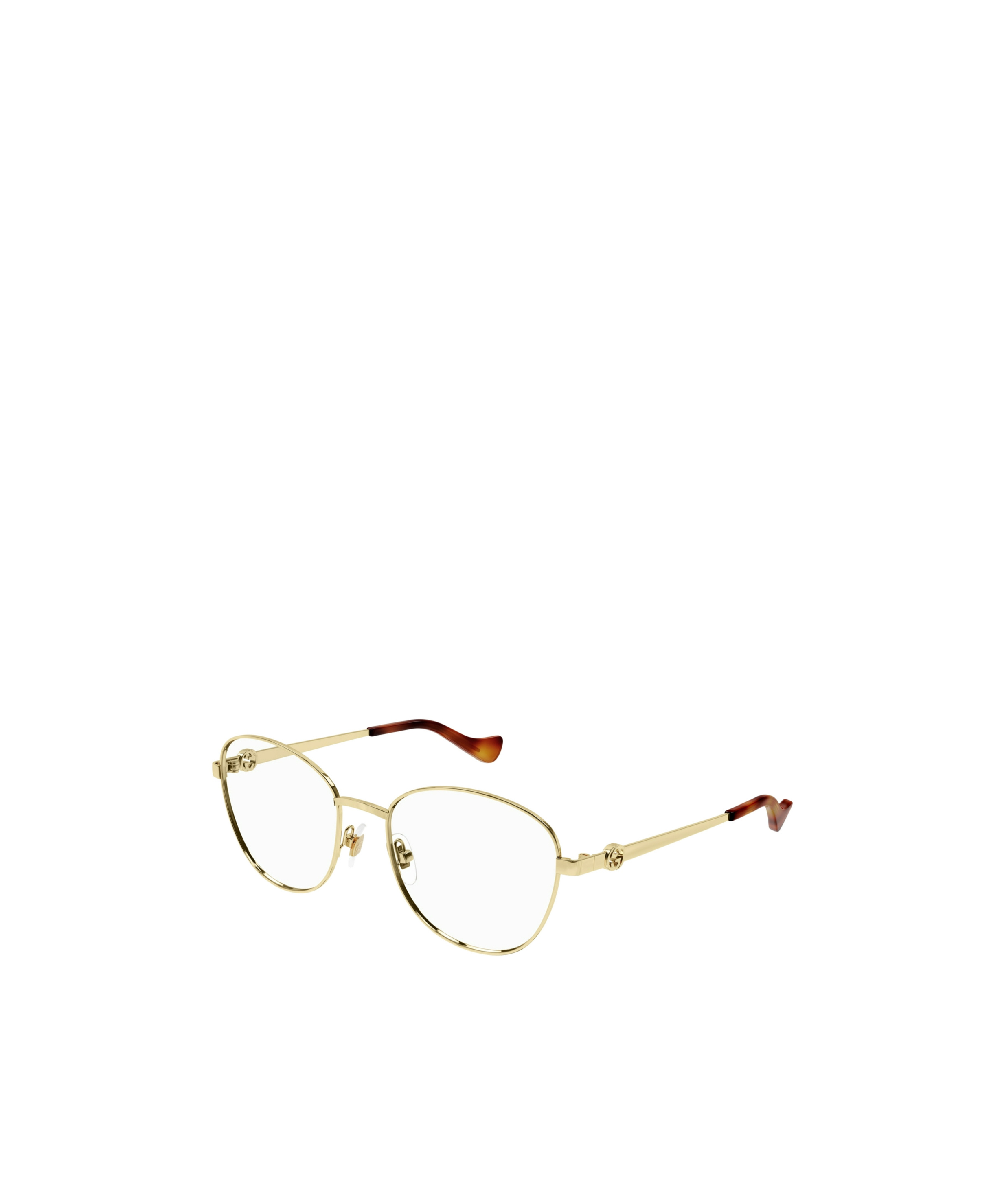 Gucci Interlocking G Round-frame Glasses In Nude