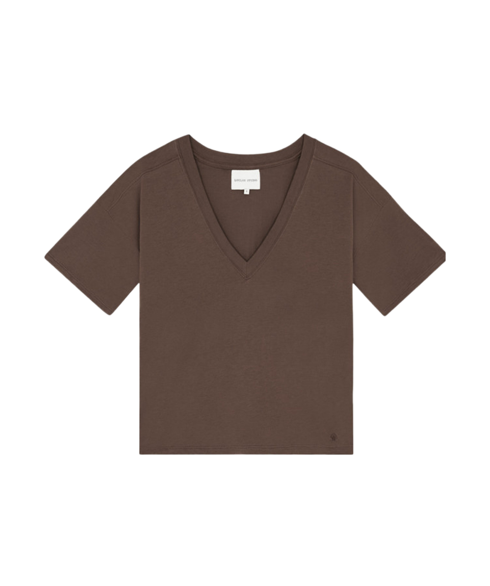 Loulou Studio V-neck T-shirt In Brown
