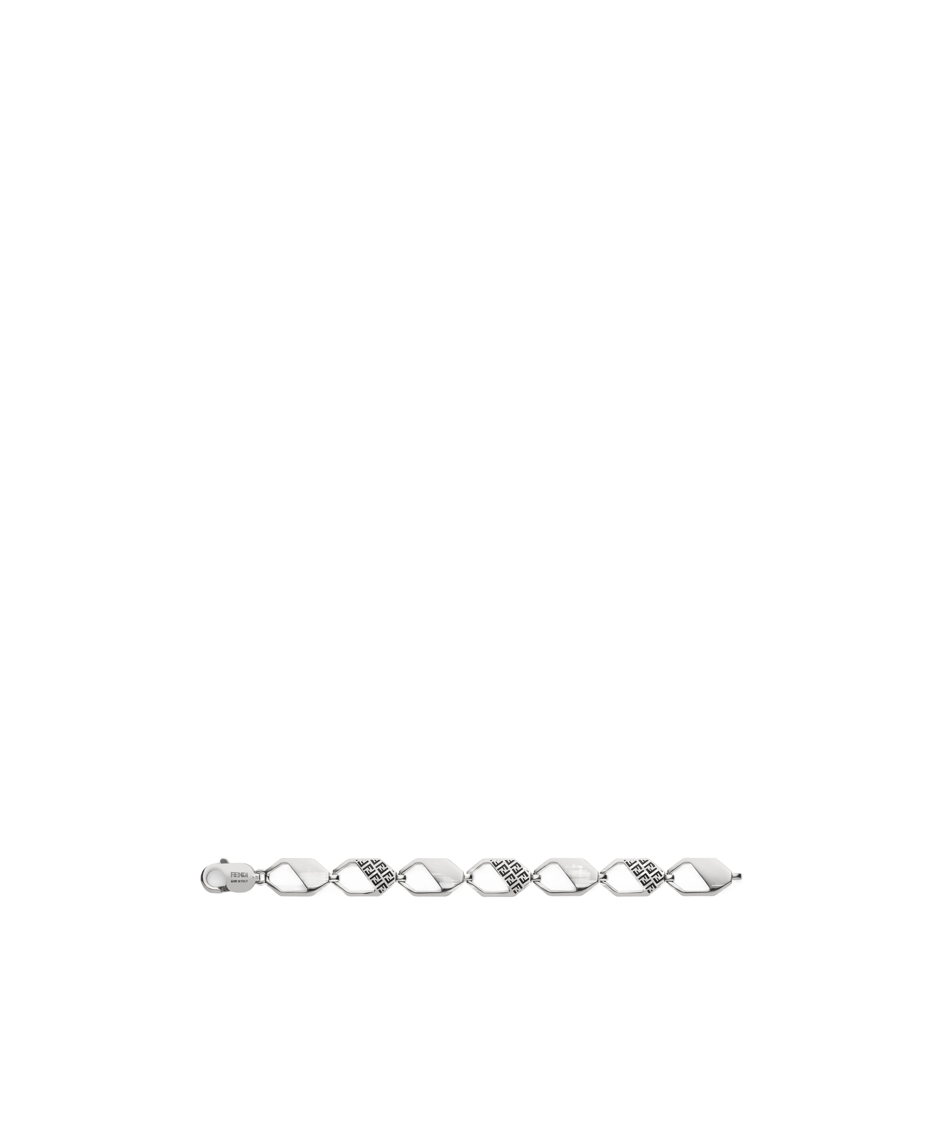 Fendi Hexagonal Chain Bracelet In White
