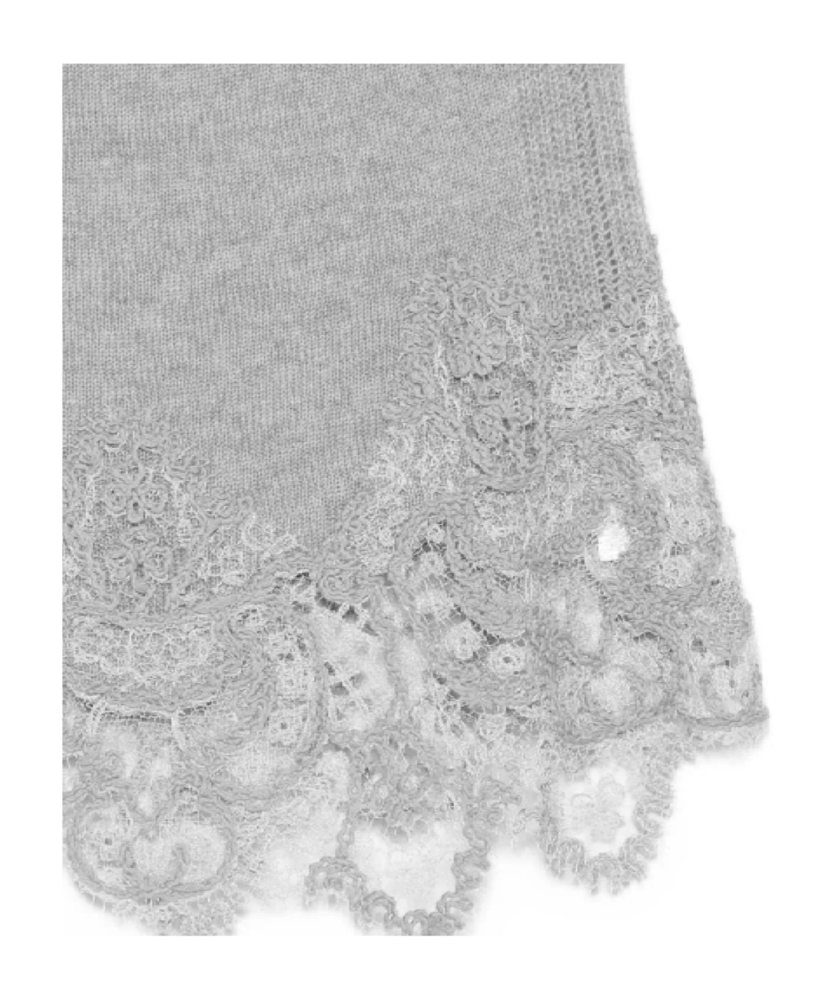 Ermanno Scervino Cashmere Lace Top Cap Sleeves In Gray