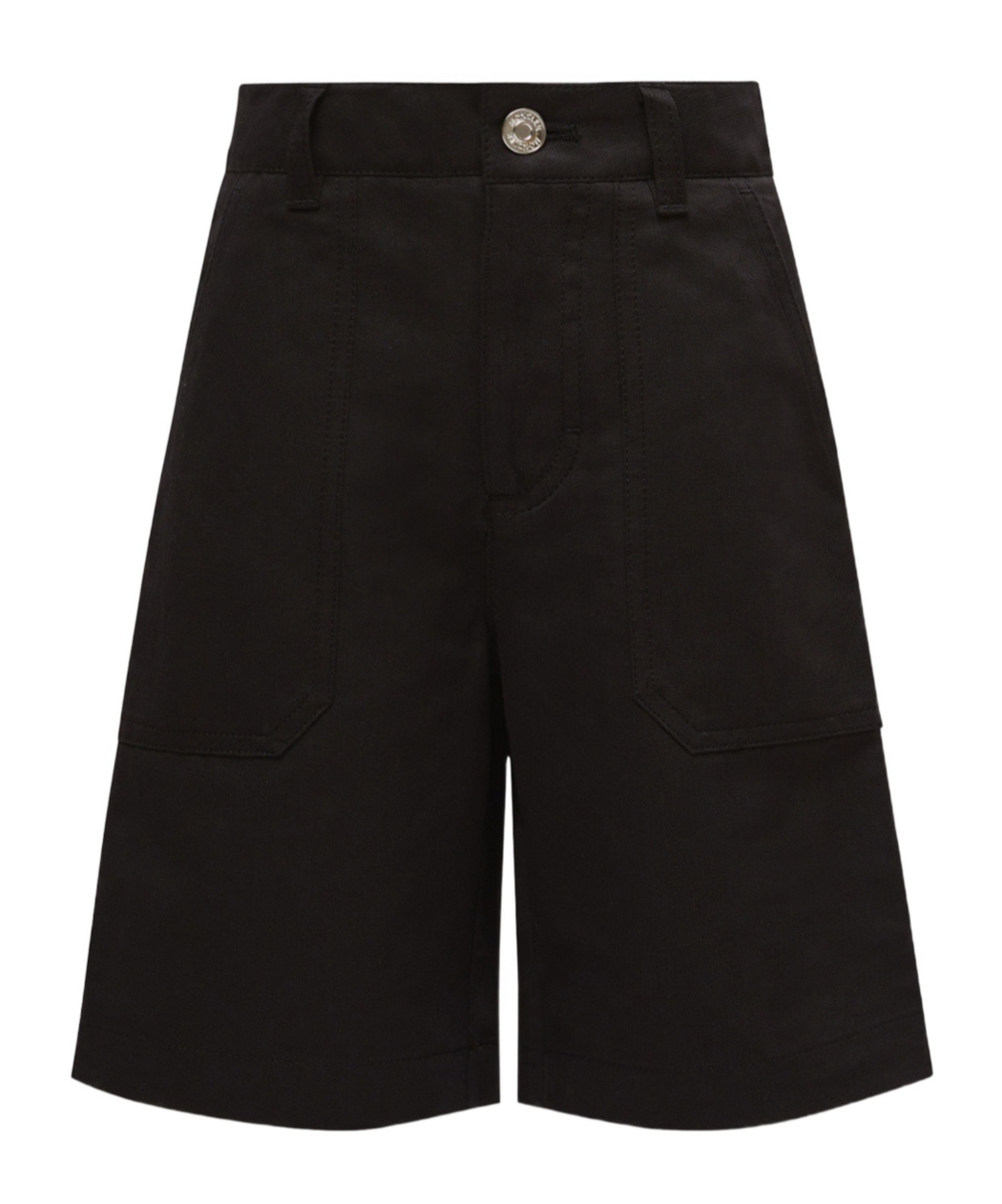 Moncler Cotton Linen Gabardine Shorts In Black