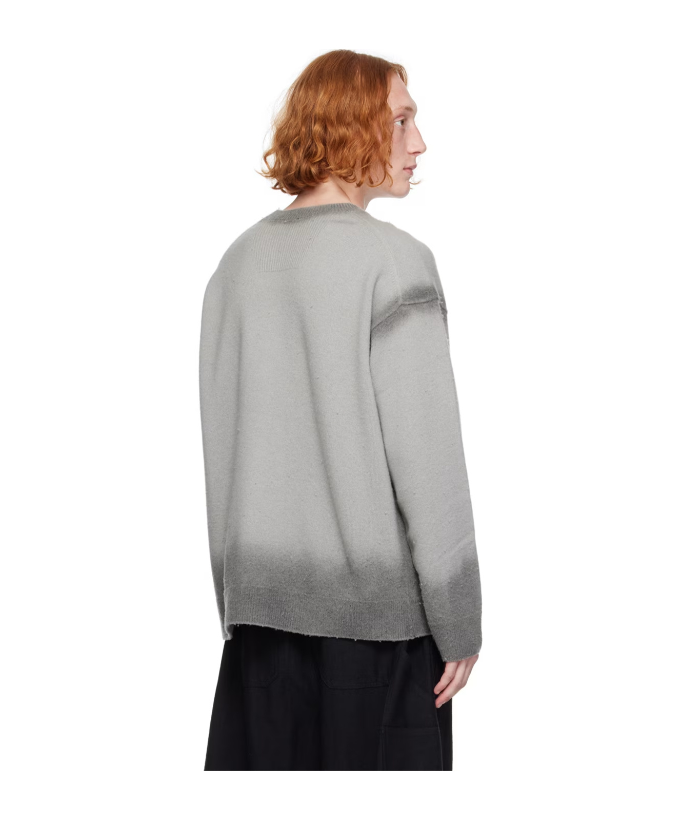 Juunj Gradient Round Neck Sweater In Gray