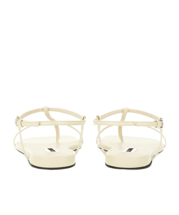 Jil Sander 10mm Leather T-bar Sandals In Nude