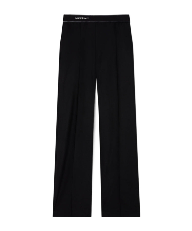 Casablanca Elastic Waist Wool Casual Pants In Black
