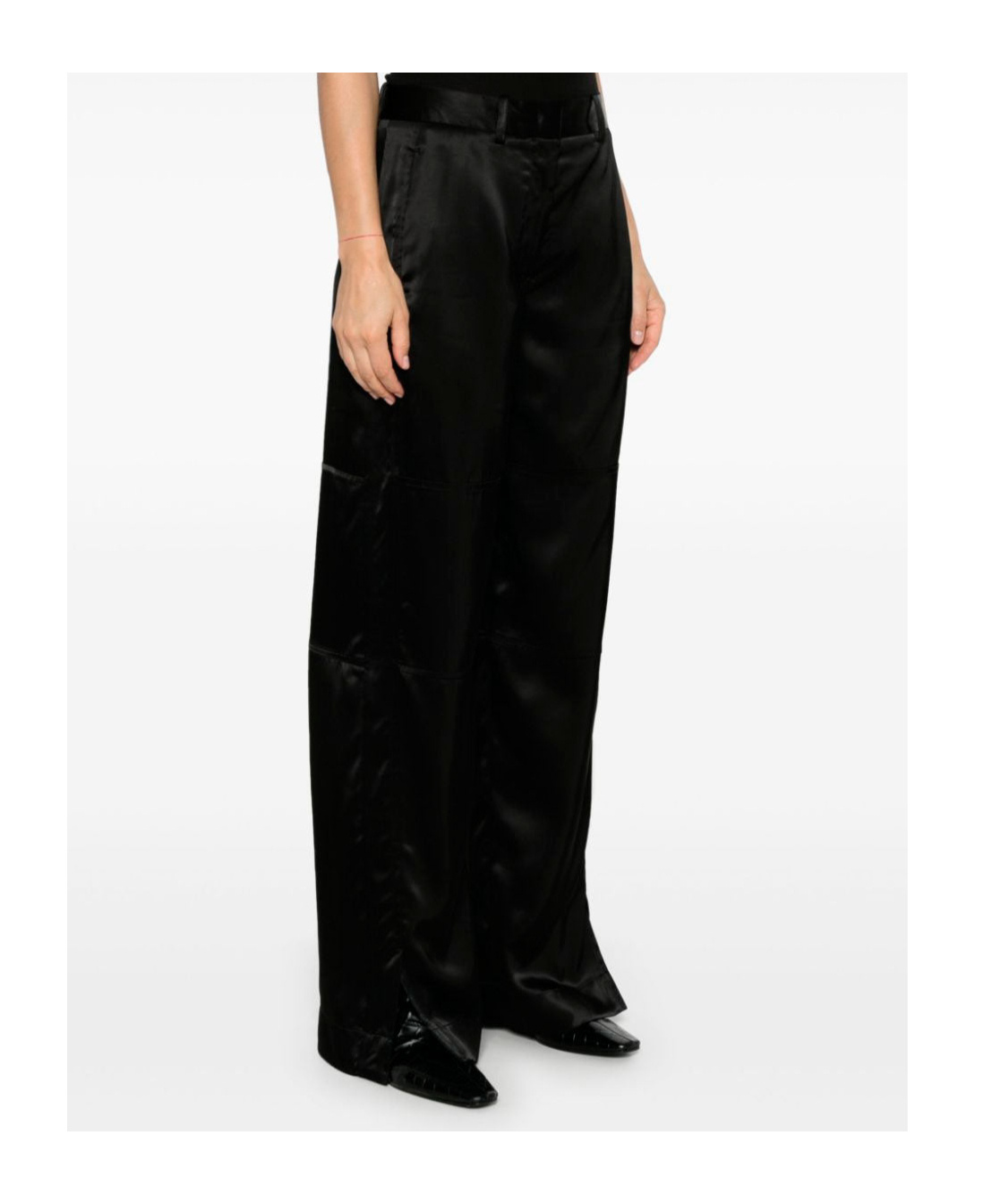 Shop Jil Sander Satin Trousers In Black