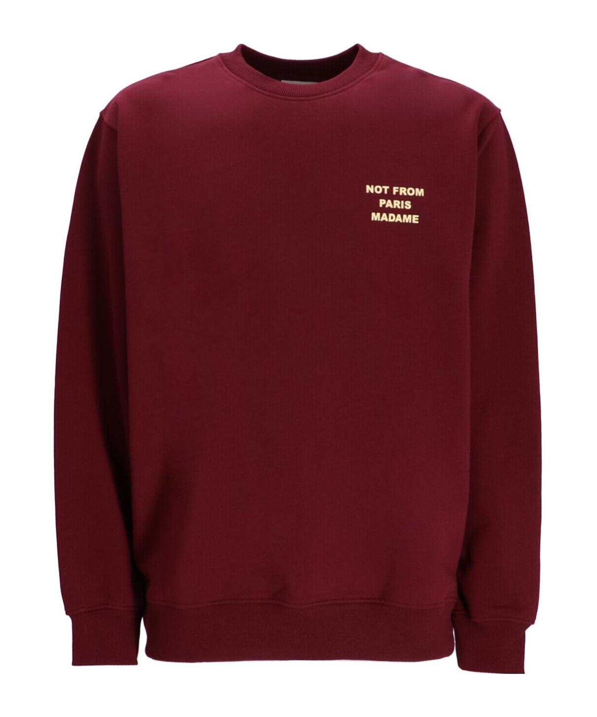 Drôle De Monsieur Crewneck Long Sleeve Printed Slogan Sweatshirt In Red