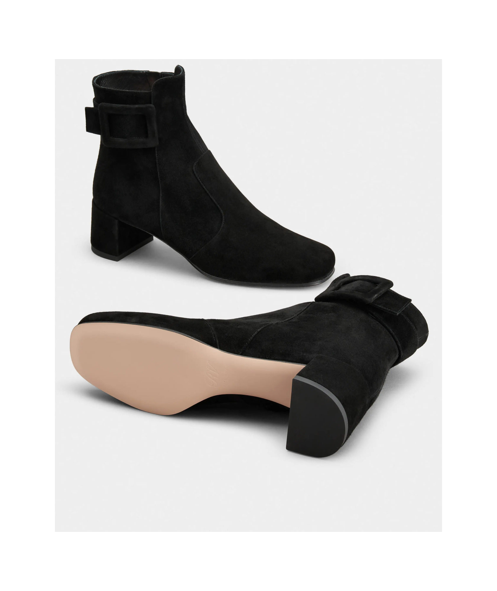 Roger Vivier Trs Vivier Suede Ankle Boots In Black