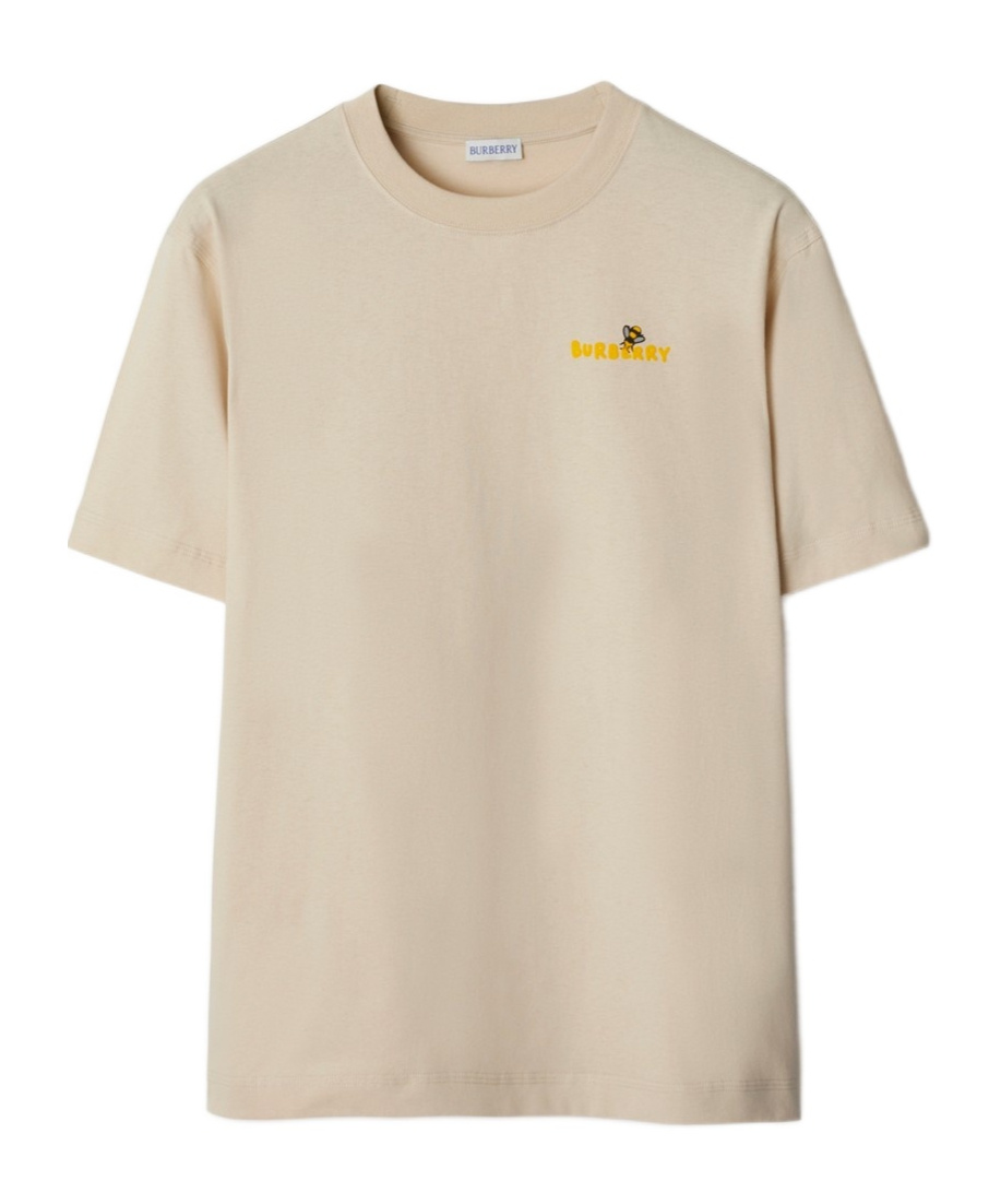 Burberry Beige Cotton Bee Print T-shirt In Nude