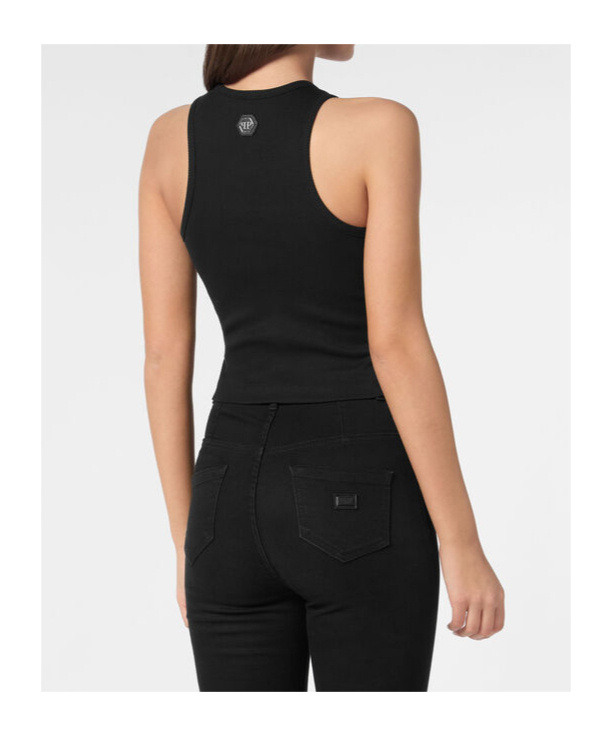 Shop Philipp Plein Fringed Tank Top